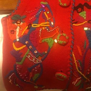 Vintage michael Simon western rodeo vest sweater S